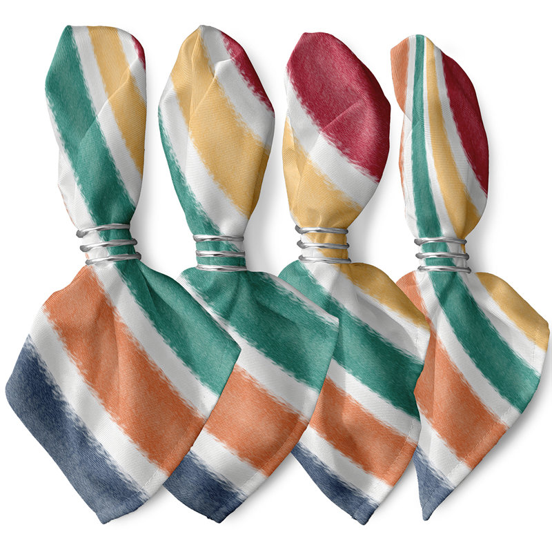 Synthia 4 Piece Napkin Set, Aqua