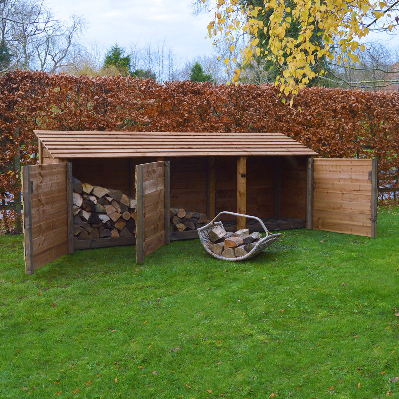 Urbanna 80cm D Solid Wood Log Store, Rustic Brown