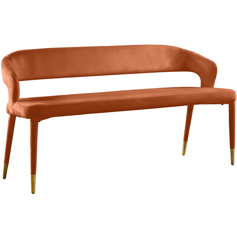 Destiny Velvet Bench, Cognac Velvet