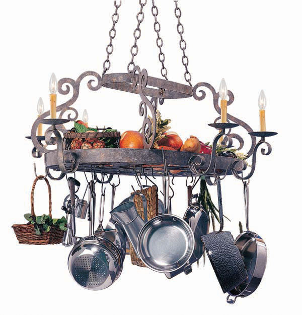 Neo Handcrafted Hanging Pot Rack, Copper Rust Premium