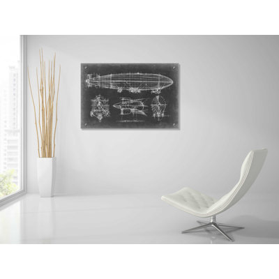 «Airhip Blueprint» par Ethan Harper, art mural en verre acrylique