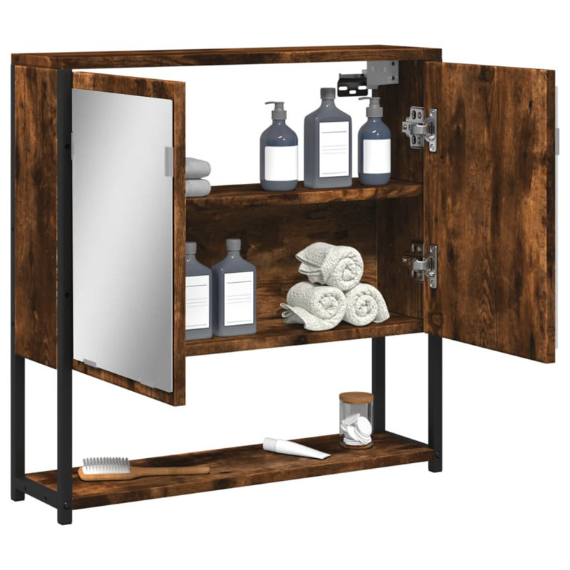 Miroir de salle de bain vidaXL, Chêne fumé