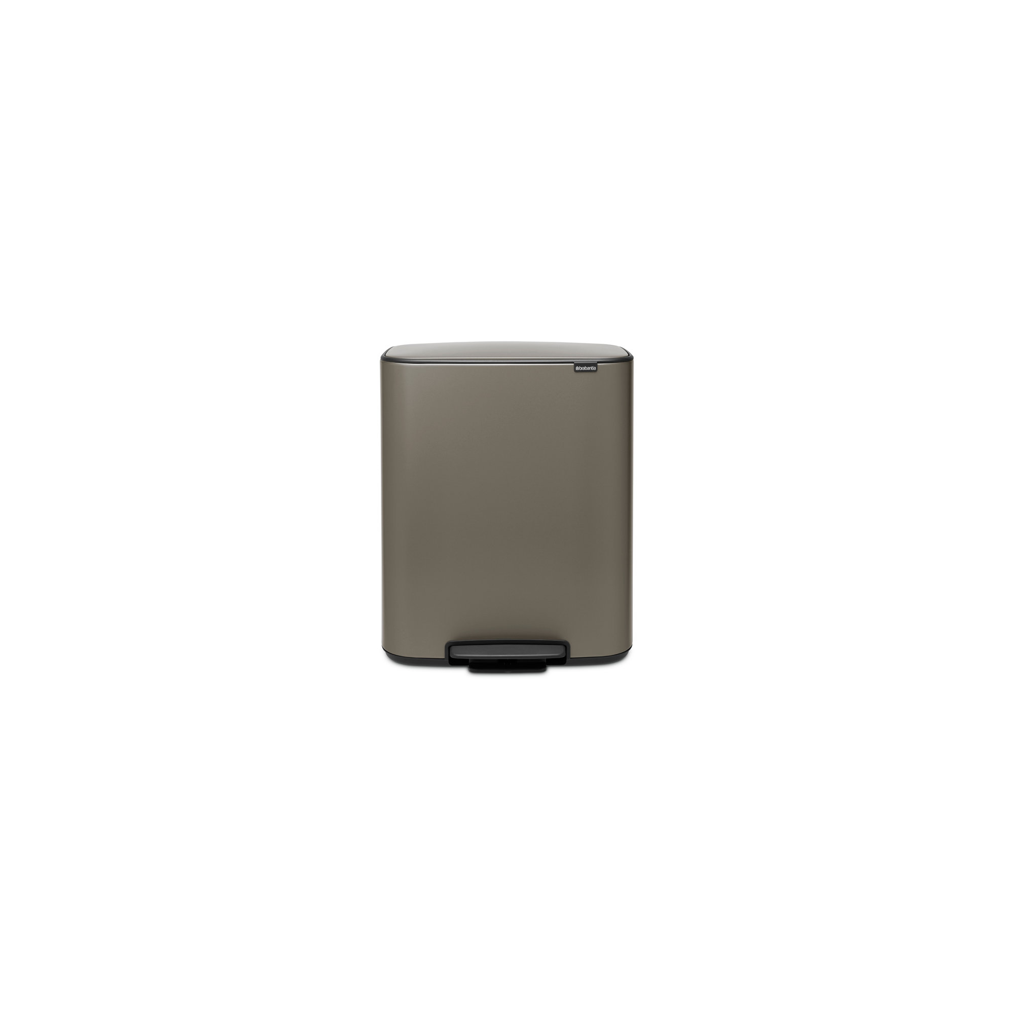 Brabantia Bo Step On Trash Can, 16 Gallon, Platinum