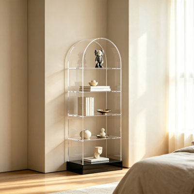 Arched Freestanding Clear Acrylic Display Shelf