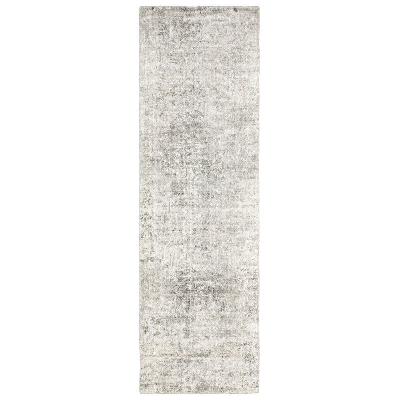 Tapis gris / beige Azaiah, Tapis de couloir 2 pi 6 po x 8 pi