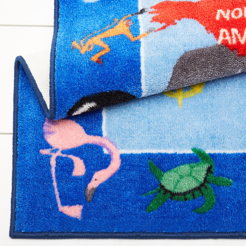 Graphic/Print Blue Area Rug, Rectangle 4'11" x 6'6"