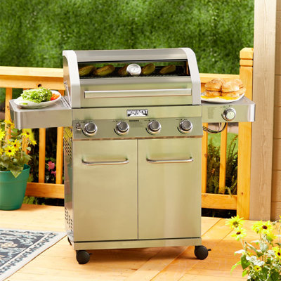 🔥Big  SALE🍗Monument Grills 41847NG Clearview Stainless Steel 4+1 Burner Gas Grill with Side Burner, Convertible Propane & Natural Gas, Easy Clean, 723 Sq. In. – Ideal for Family BBQs