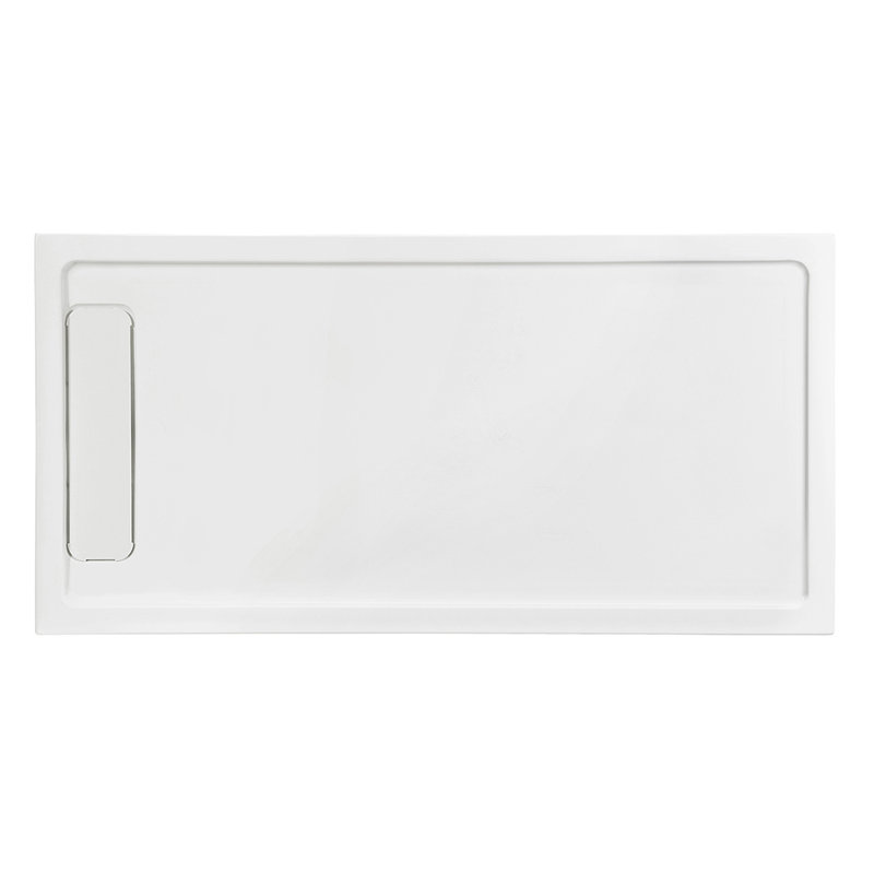 White Acrylic 72x36 Rectangular Shower Base with Hidden Drain