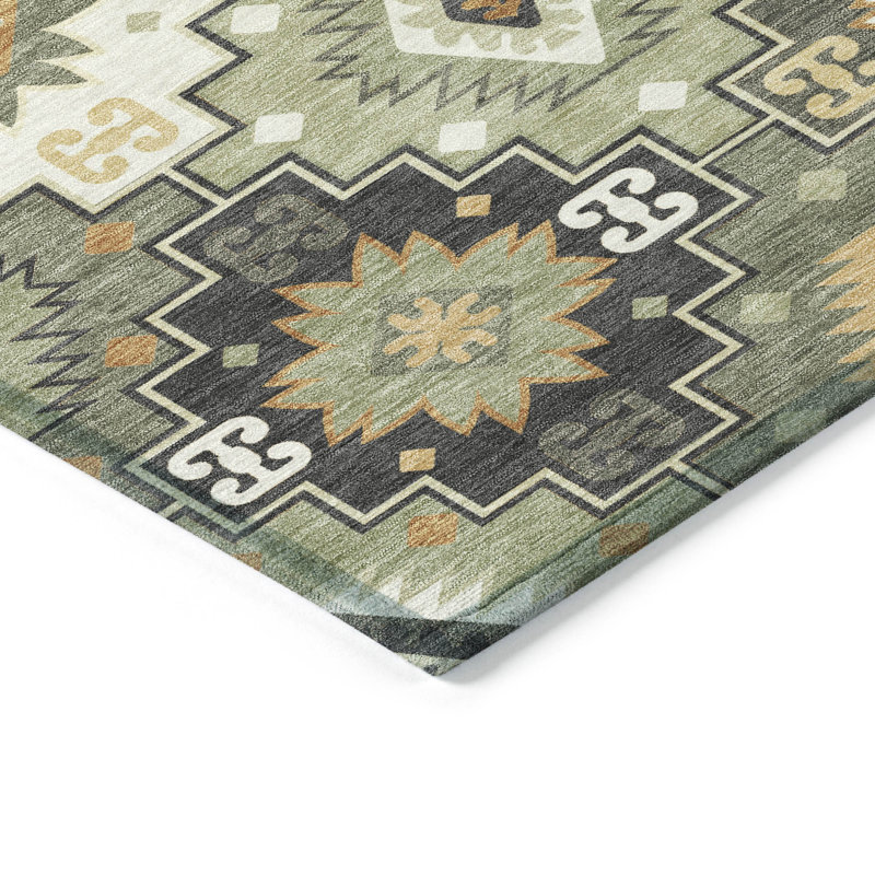 Tapis intérieur / extérieur lavable à la machine Xhevrie, Rectangle 1 pi 8 po x 2 pi 6 po
