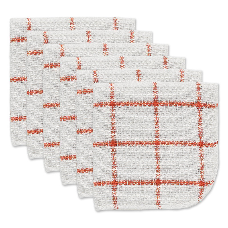 Checkered Waffle Dish Cloth Kitchen Towel, Gray