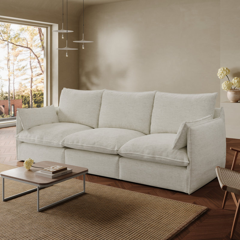 Canapé modulaire rembourré 94,6 po, Blanc