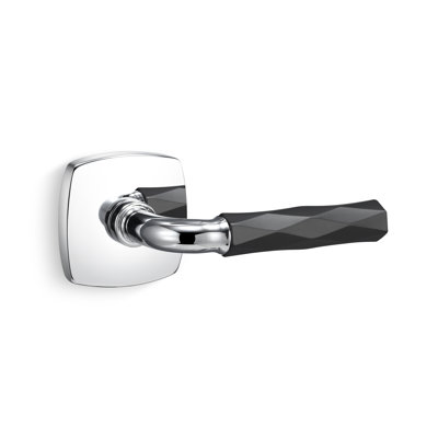 Forma Passage Rosette In Polished Chrome, Vertex Grip In Flat Black