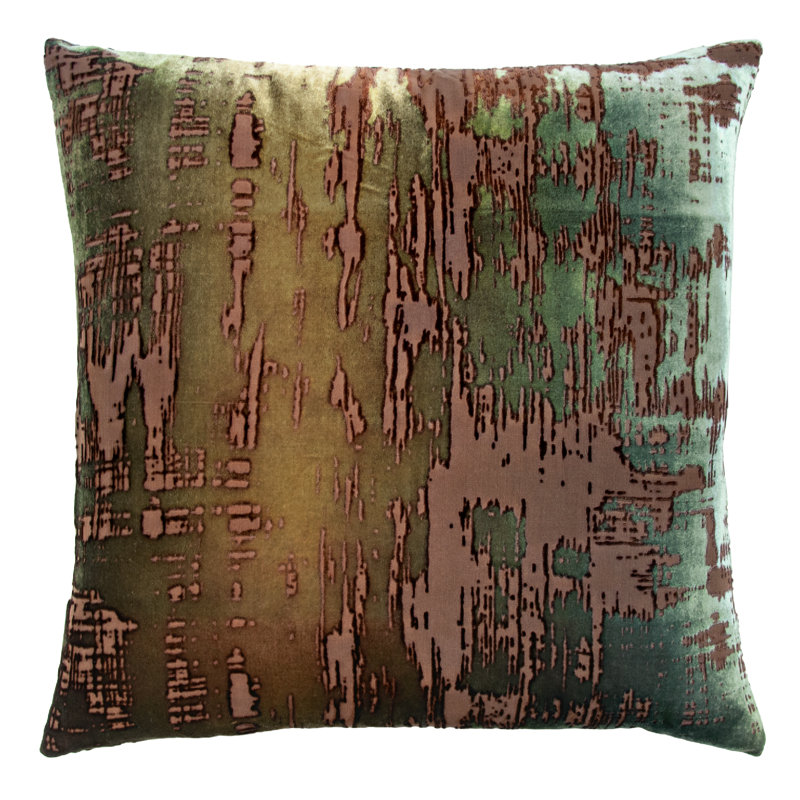 Square Pillow Cover & Insert, 18"H x 18"W, Green/Gold