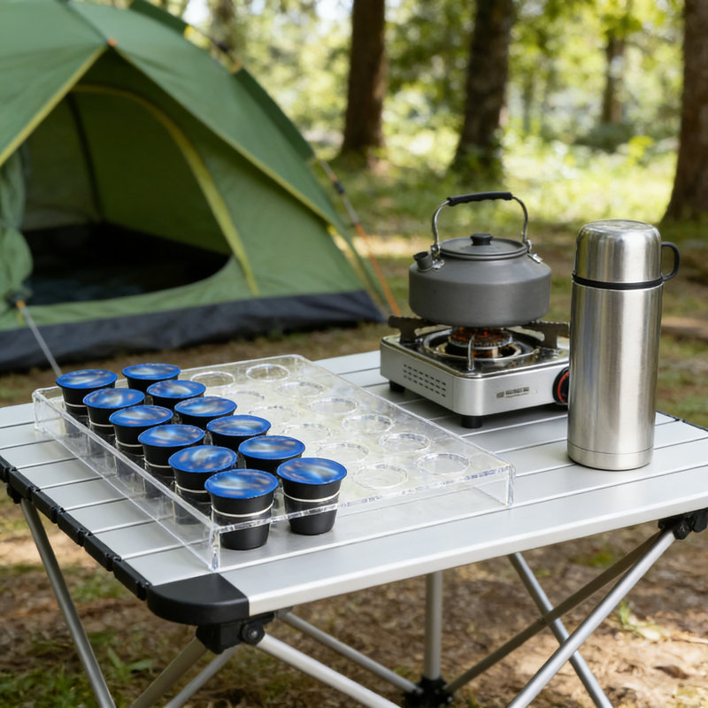 L'organisateur transparent K-Cup en acrylique peut contenir 24 dosettes de café, un tiroir peu encombrant ou un support de rangement pour les capsules compatibles Keurig