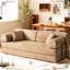 Lit convertible multifonctionnel 4 en 1, plancher à 3 places Bouch ocre, boucle Boucl, mousse haute résilience 30D, sans canapé d'assemblage pour le salon et la chambre à coucher, requis