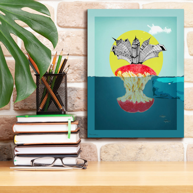«Sea Life 9» par Mark Ashkenazi, art mural sur toile, H 16 po x l 12 po x P 0,75 po