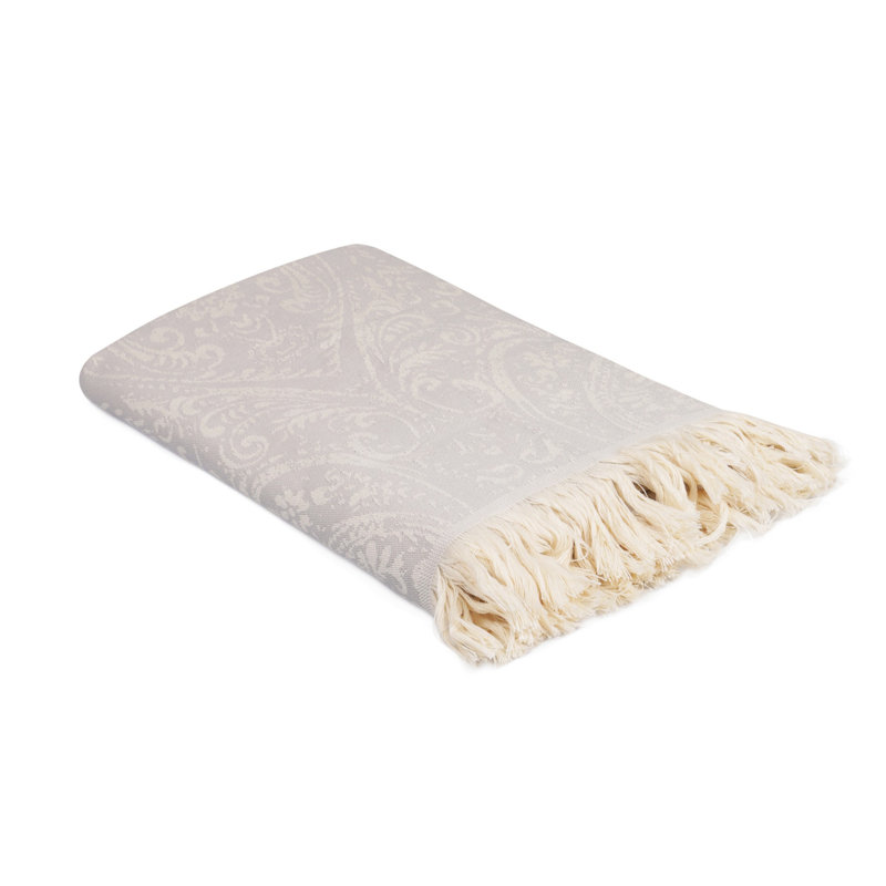 Serviette de plage 100% coton Lawlor, Gris clair
