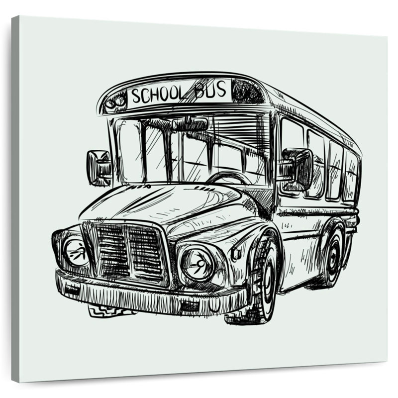 Autobus scolaire à encre noire, H 30 po x l 30 po
