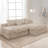 118" Boneless Sectional Couch, Oversized Sofa, Beige-1086632901-1088287431