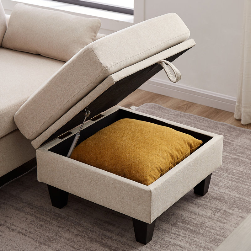Canapé modulaire rembourré 3 pièces Kurumi, Polyester beige