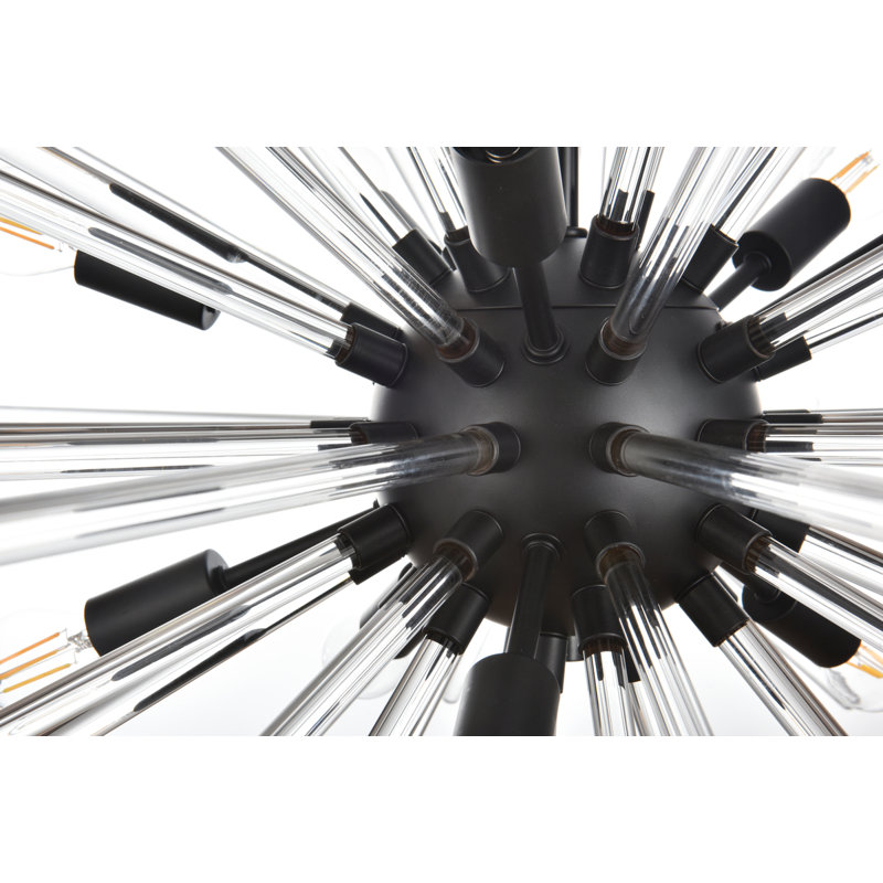 Francene 30 - Light Dimmable Tiered Chandelier, Black