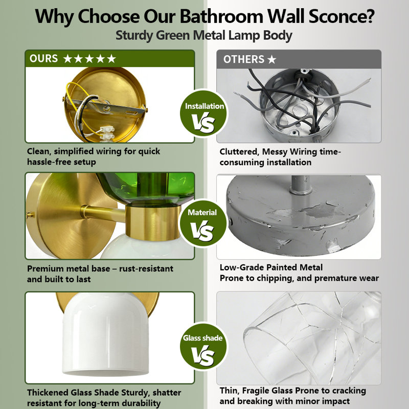 1 - Light Glass Armed Sconce