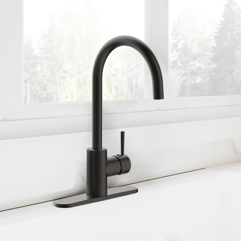 Wade Logan® Arlandis Kitchen Faucet, Matte Black