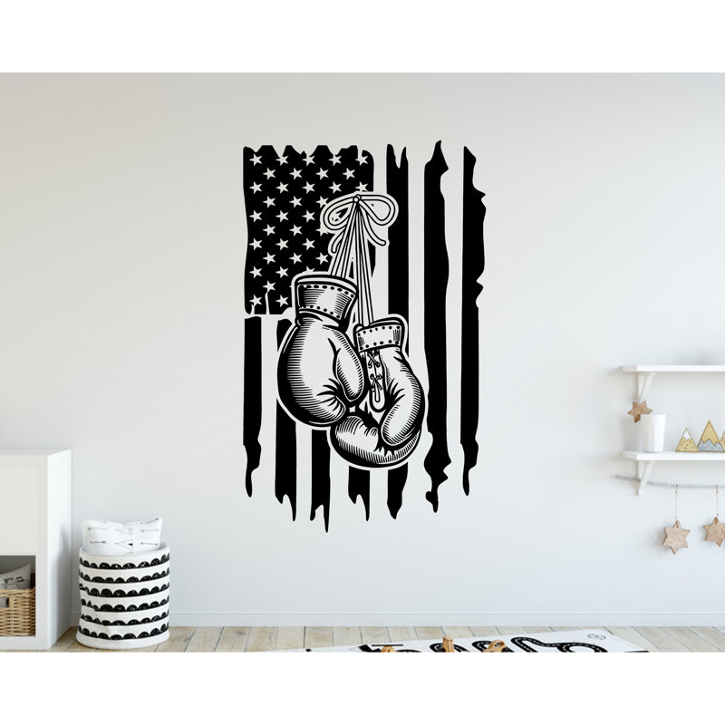 Adhésif décoratif gants de boxe, décoration de chambre de drapeau américain pour enfants 459DRE, 34 po x 55 po