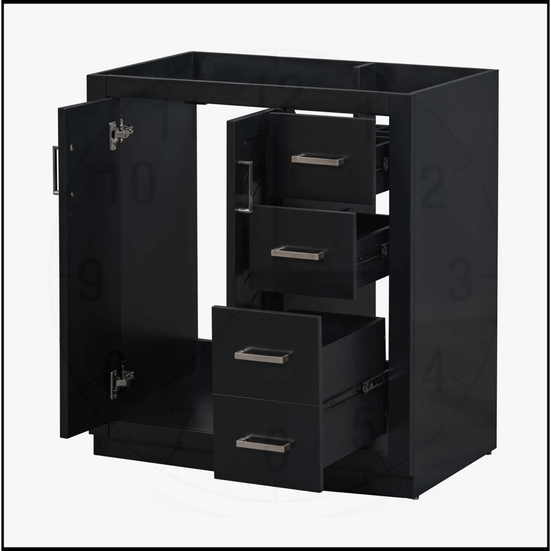 30'' Bathroom Vanity without Sink, Black