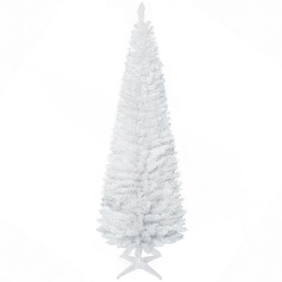 6' Pencil Christmas Tree, Slim Xmas Tree With 390 Realistic Branch Tips And Plastic Stand