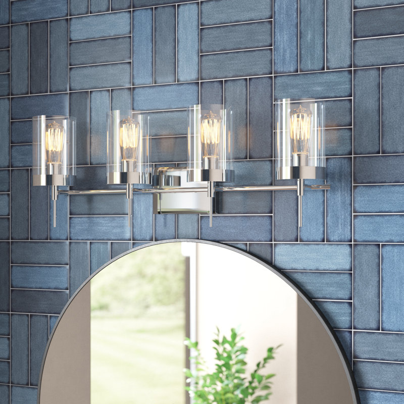 Annisha Dimmable Vanity Light, Chrome, 11" H x 32" W x 32" D, 4 Lights