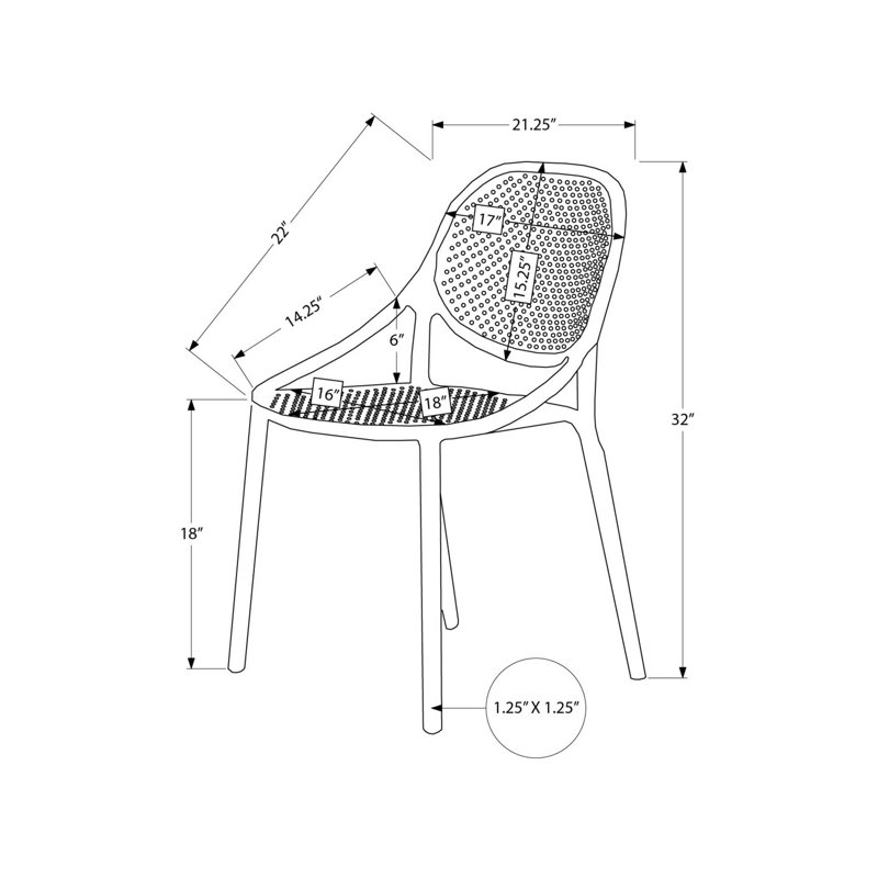 Ensemble de chaises de salle à manger empilables contemporaines pour espaces extérieurs, Black