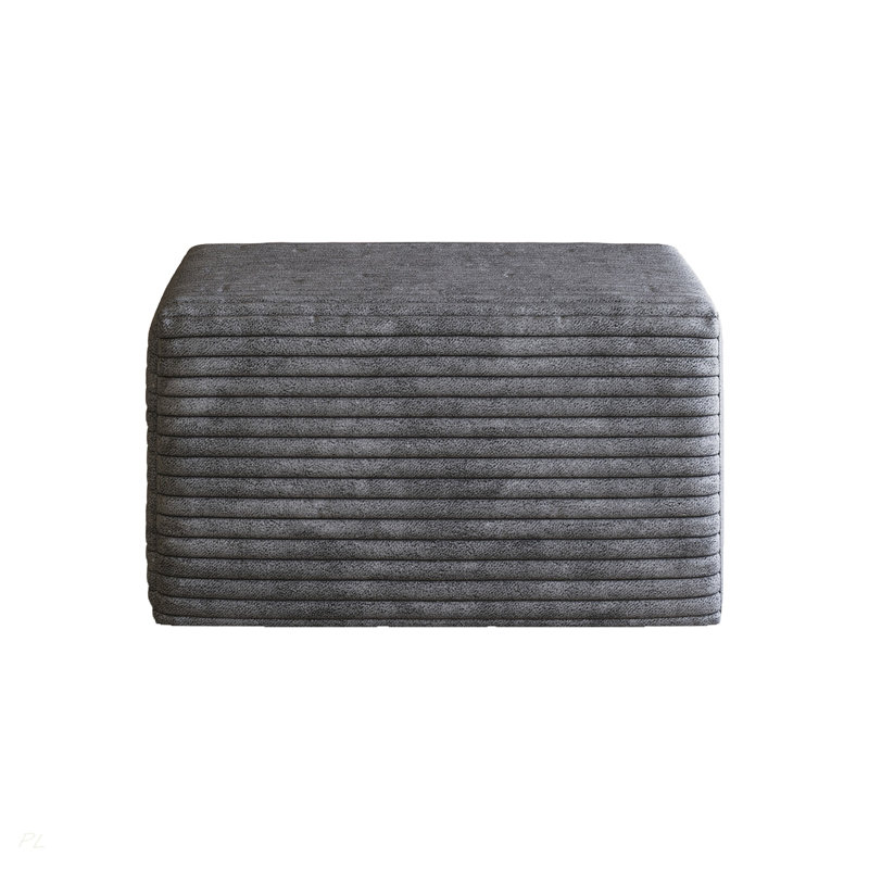 Sofa Ottoman ,No Assembly Required,(Plush Corduroy Fabric), Dark Gray