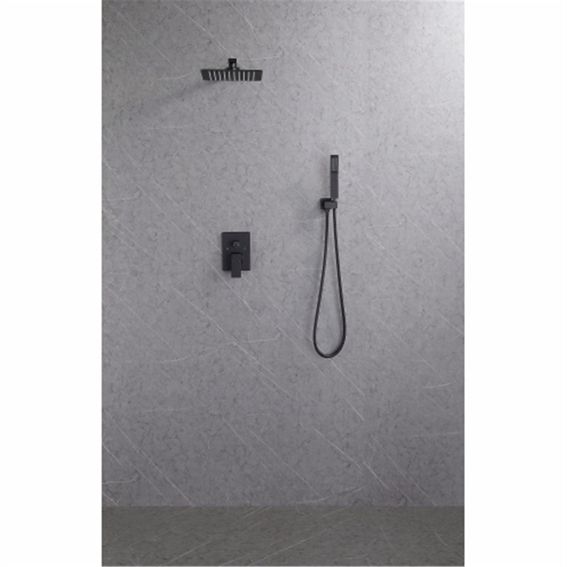 Robinet de douche mural seulement, Noir mat