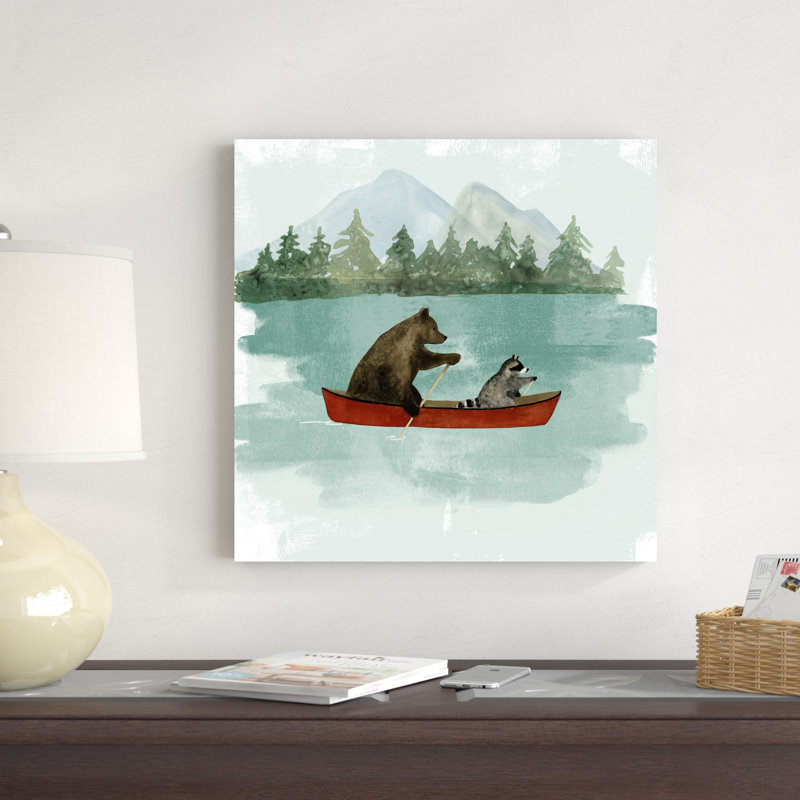 Bear Lake I par Victoria Barnes - peinture sur toile tendue, H 20 po x l 20 po, Impression encadrée avec passe-partout, Doré
