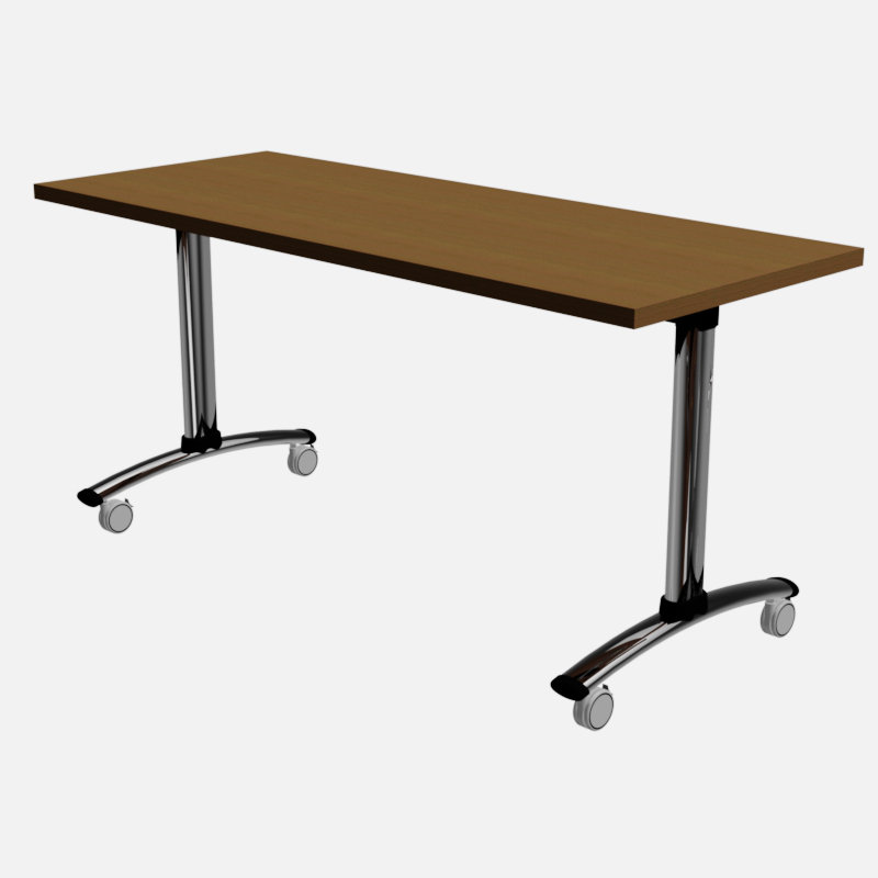 Table de formation Gard Ultra Flip avec roulettes, H 29 po x l 48 po x P 24 po, Grain de bois noyer Castle