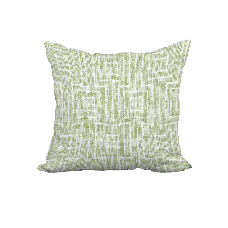  Housse de coussin en coton imprimé et insert, 18 po x 18 po, Vert