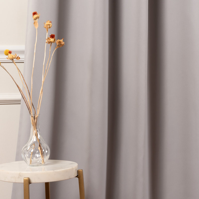 Anthuan Polyester Blackout Single Curtain Panel Single Panel, 52" W x 144" L, Light Grey
