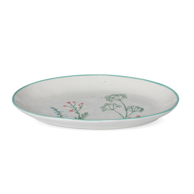 Park Hill Collection Park Hill Pantry & Cafe Porcelain Ceramic / Porcelain Stainless Steel Platter Serving Dish