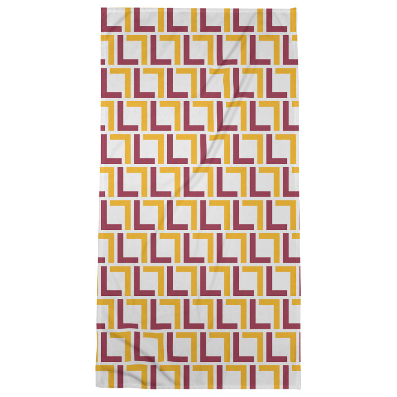 Bath Towel, White/Red/Yellow