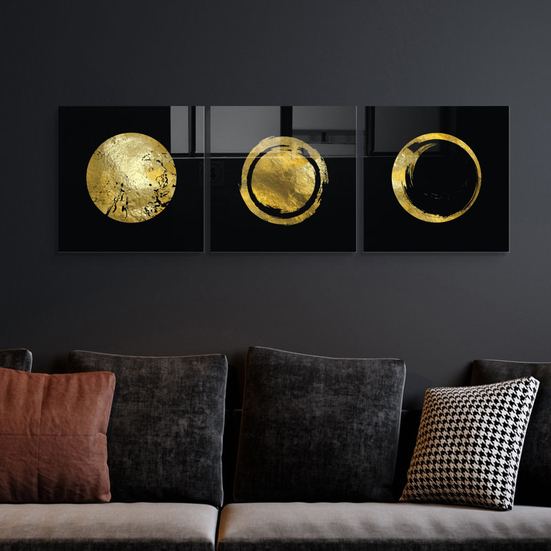 3 Piece No Frame Print Set on Glass, 60cm H x 60cm W x 0.4cm D