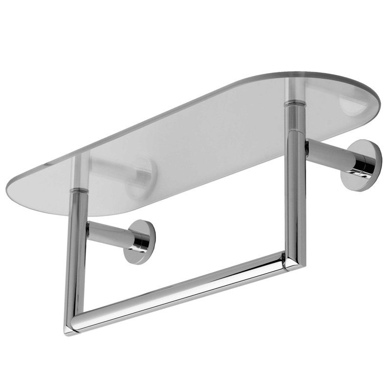 Sine 24 " 1 - Bar Wall Towel Bar, Polished chrome