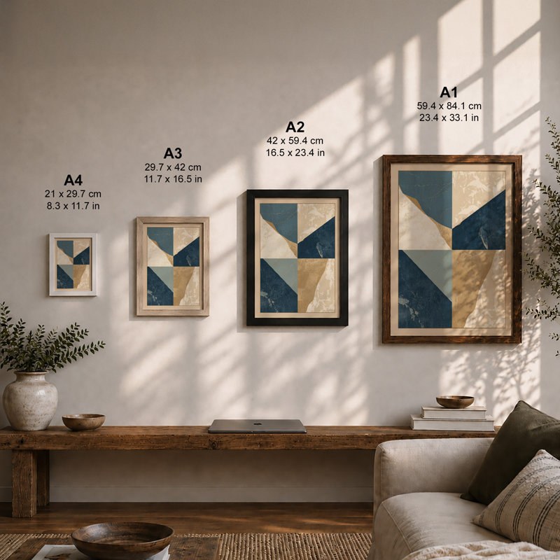 Weathered Pinwheel Minimalist - Framed Print, A2 - 59.4 x 42.0 cm, Unframed