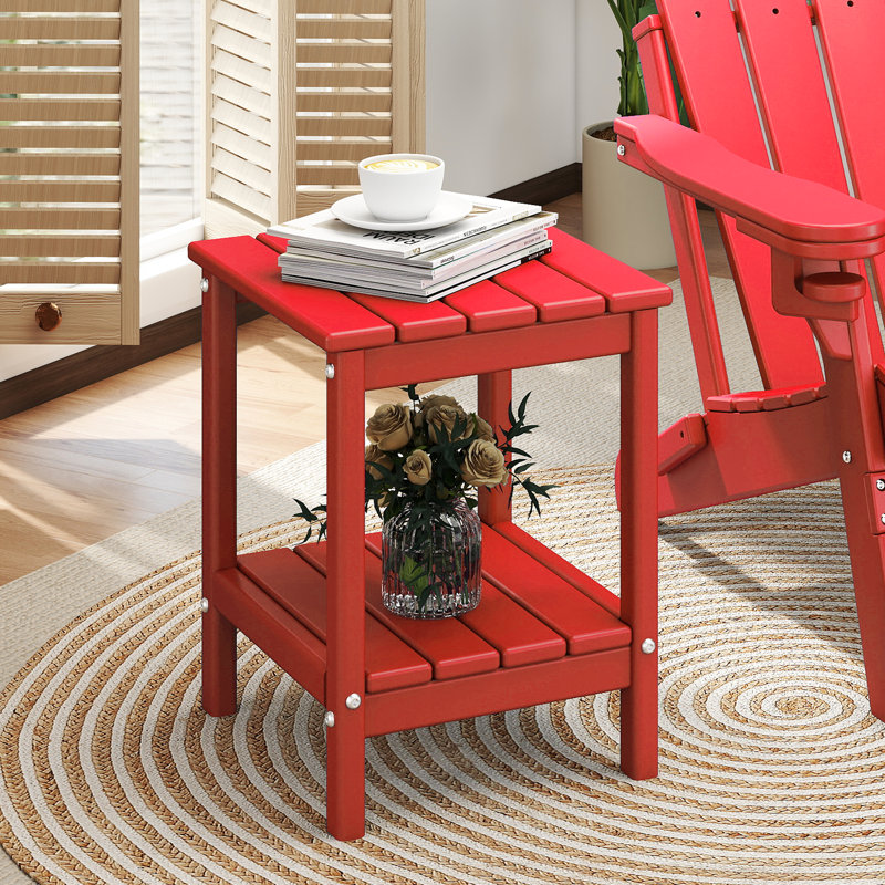 Table Adirondack d'extérieur en PEHD 2 niveaux 14 x 13 po, Rouge