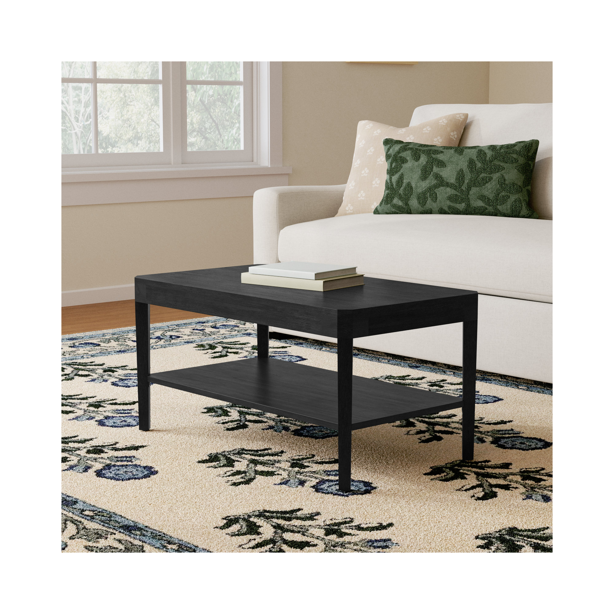 Ardentown Solid Wood Single Coffee Table, Black