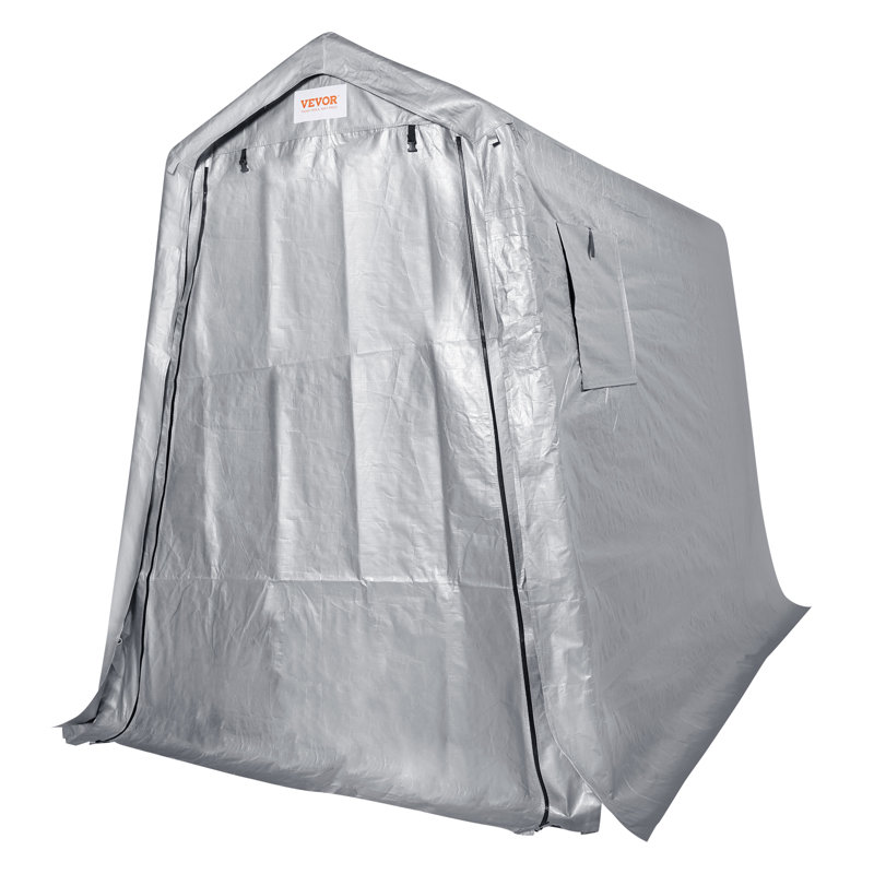 Gray 6' x 8' Portable Storage Shed with Windows