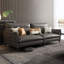 Causeuse-coussin modulable noire en cuir véritable-667782785
