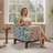 Traditional Floral Upholstered Armchair with Solid Wood Legs-1863075400-1867299948