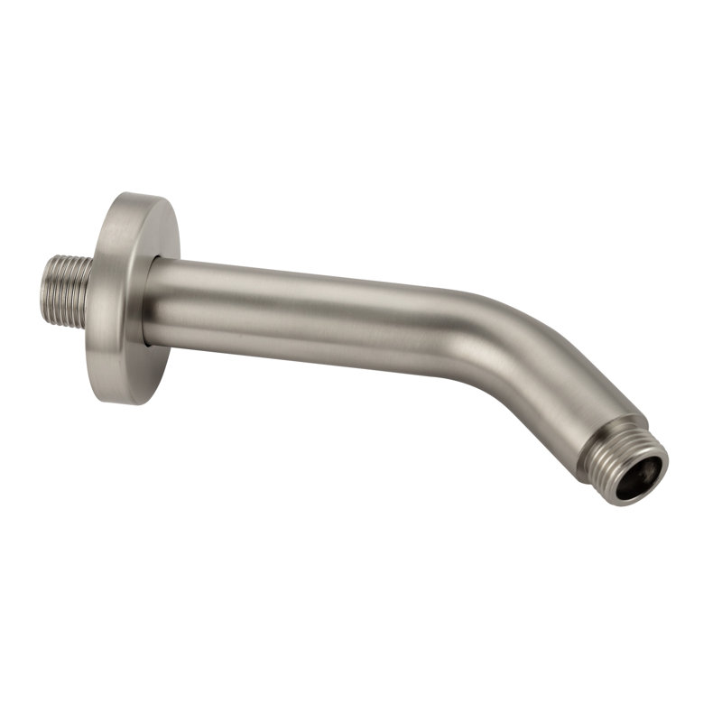 Bras de douche de 6 po avec bride, tube d'extension de remplacement mural pour pomme de douche fixe, noir mat, Nickel brossé