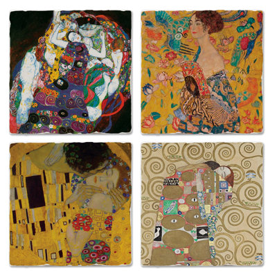 Ensemble de 4 sous-verres Thirlystone Gustav Klimt